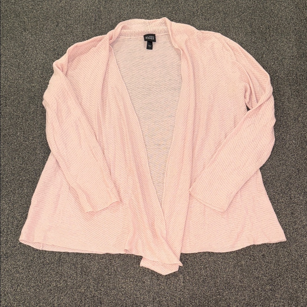 Eileen Fisher Light Pink Open Front Cardigan